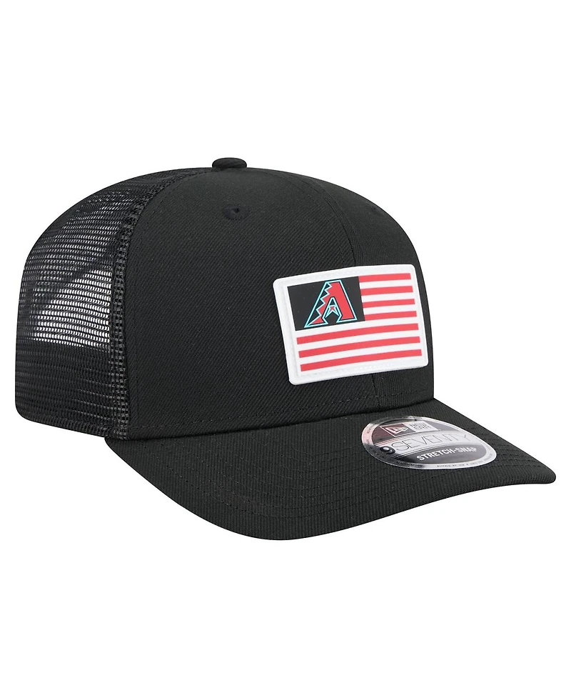 New Era Men's Black Arizona Diamondbacks Flag 9SEVENTY Coolera Stretch-Snap Hat