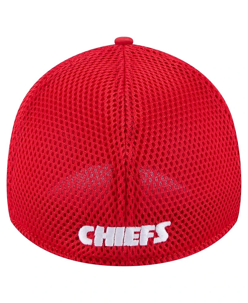 New Era Men's Red Kansas City Chiefs Game Day Linear 39THIRTY Flex Hat