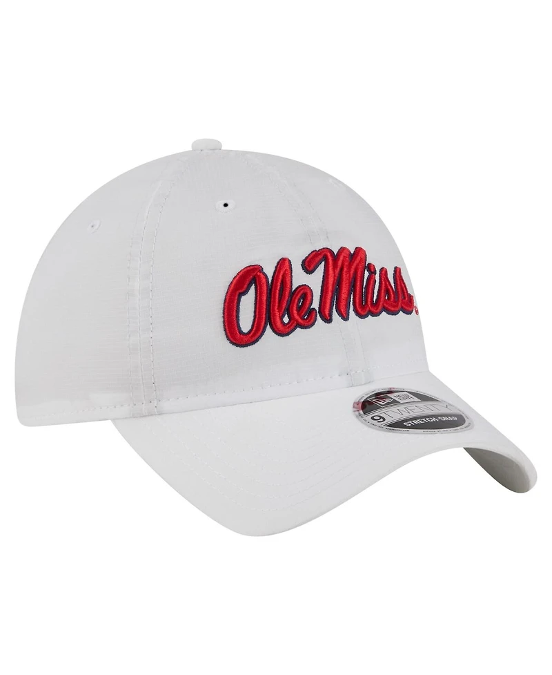 New Era Men's White Ole Miss Rebels Active Ripstop 9TWENTY Adjustable Hat