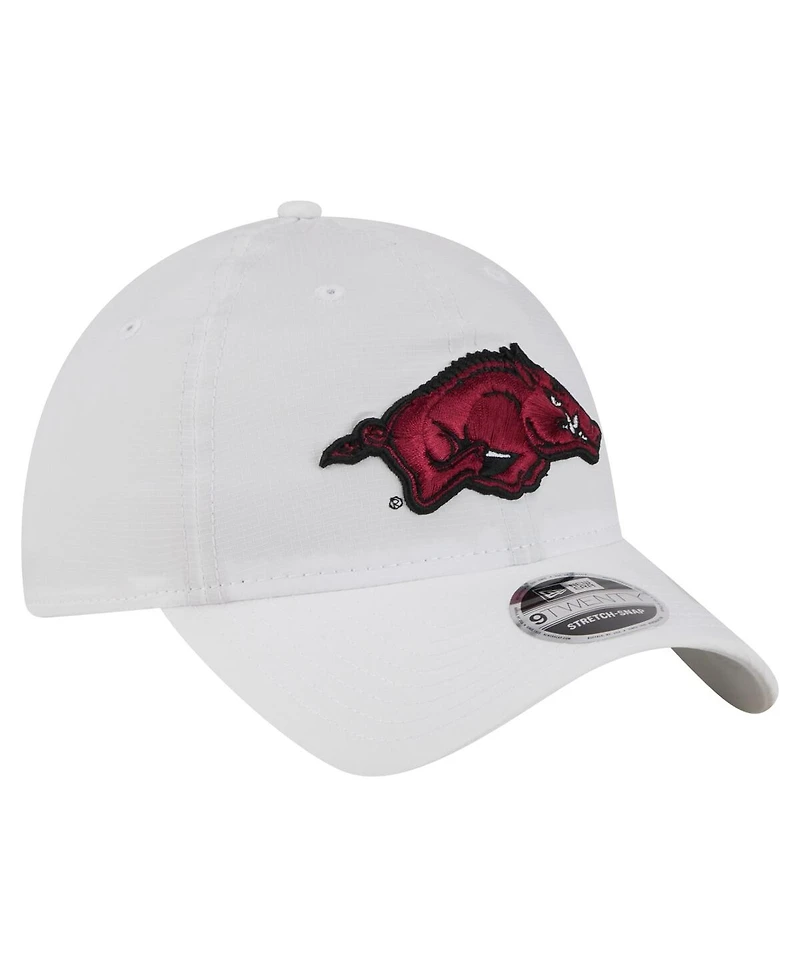 New Era Men's White Arkansas Razorbacks Active Ripstop 9TWENTY Adjustable Hat