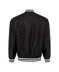 Sportiqe Men's and Women's Black New York Liberty Rock Roll Collection Ringo Satin Raglan Full-Snap Bomber Jacket