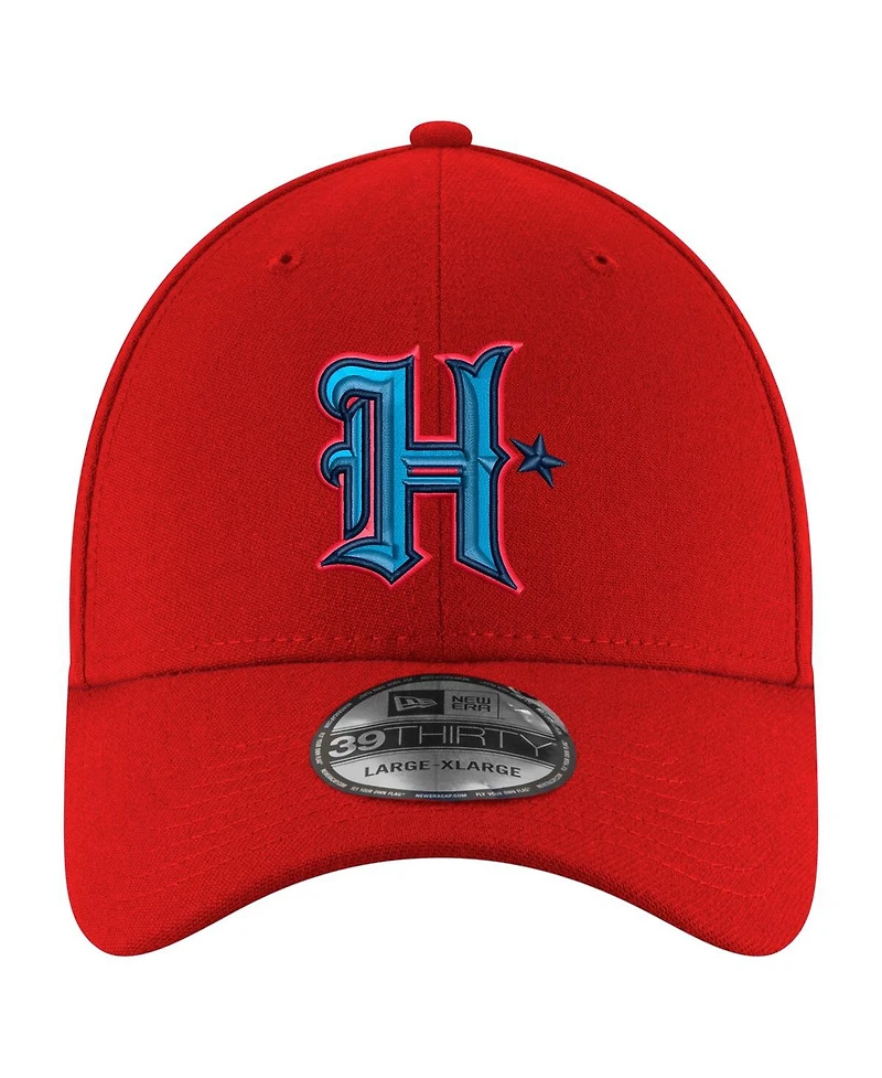 New Era Men's Red Houston Texans Throwback Crawl Standard 39THIRTY Flex Hat