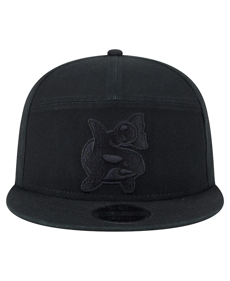 New Era Men's Black Seattle Sounders Fc Canvas 9FIFTY Snapback Hat