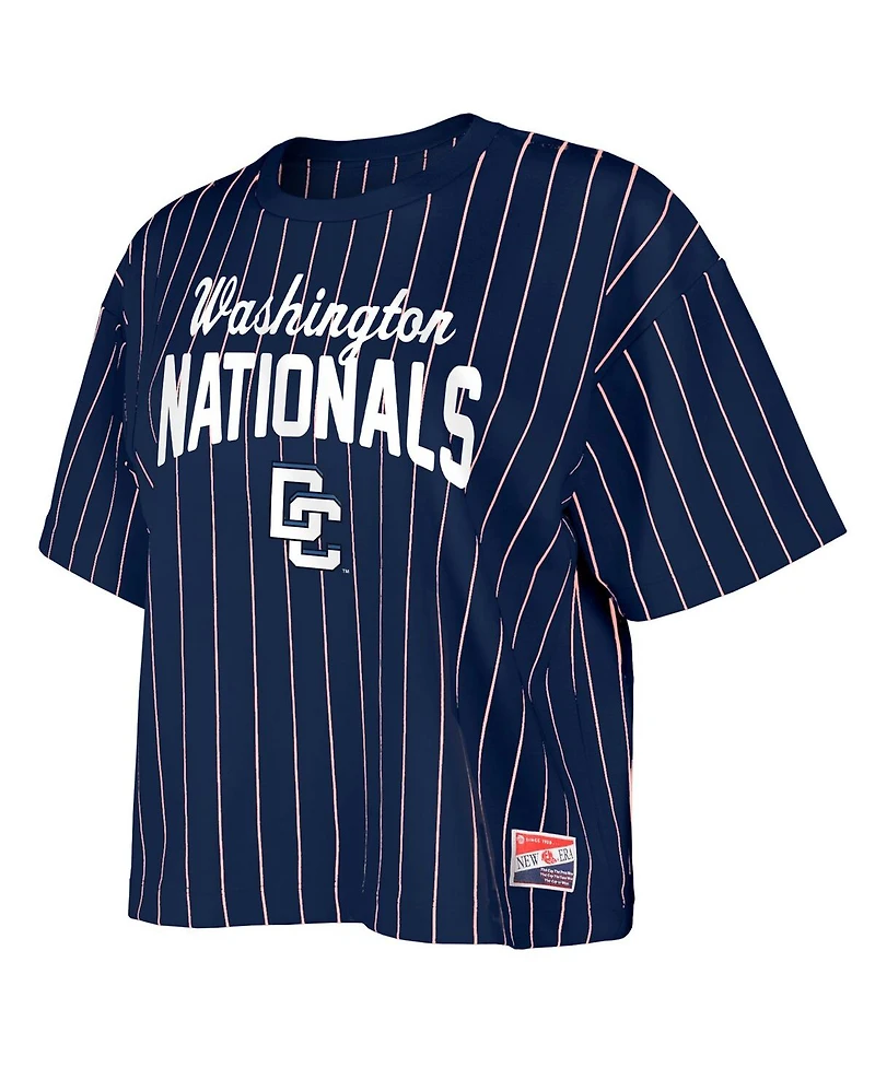 New Era Women's Navy Washington Nationals 2025 City Connect Pinstripe T-Shirt