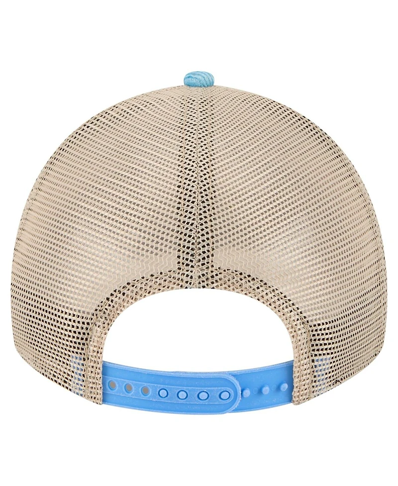 New Era Men's Light Blue/Cream Houston Oilers Vintage Landscape 9TWENTY A-Frame Adjustable Hat