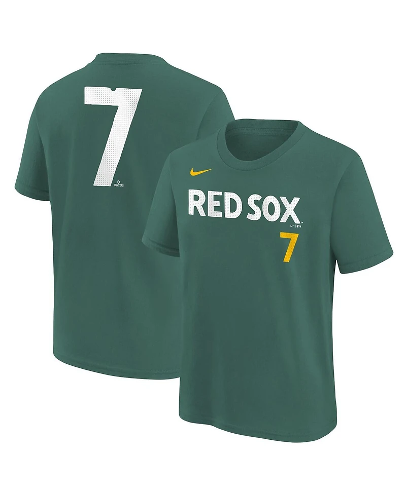 Nike Big Boys and Girls Masataka Yoshida Green Boston Red Sox 2025 City Connect Fuse Name Number T-Shirt