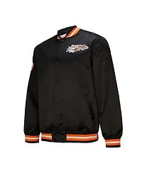 Mitchell & Ness Men's Black Cincinnati Bengals Double Down Satin Full-Snap Jacket