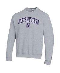 Champion Men's Heather Gray Northwestern Wildcats Arch Over Logo Pullover Sweatshirt