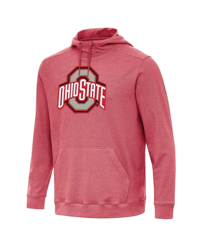 Antigua Men's Heather Scarlet Ohio State Buckeyes Cloud Pullover Hoodie