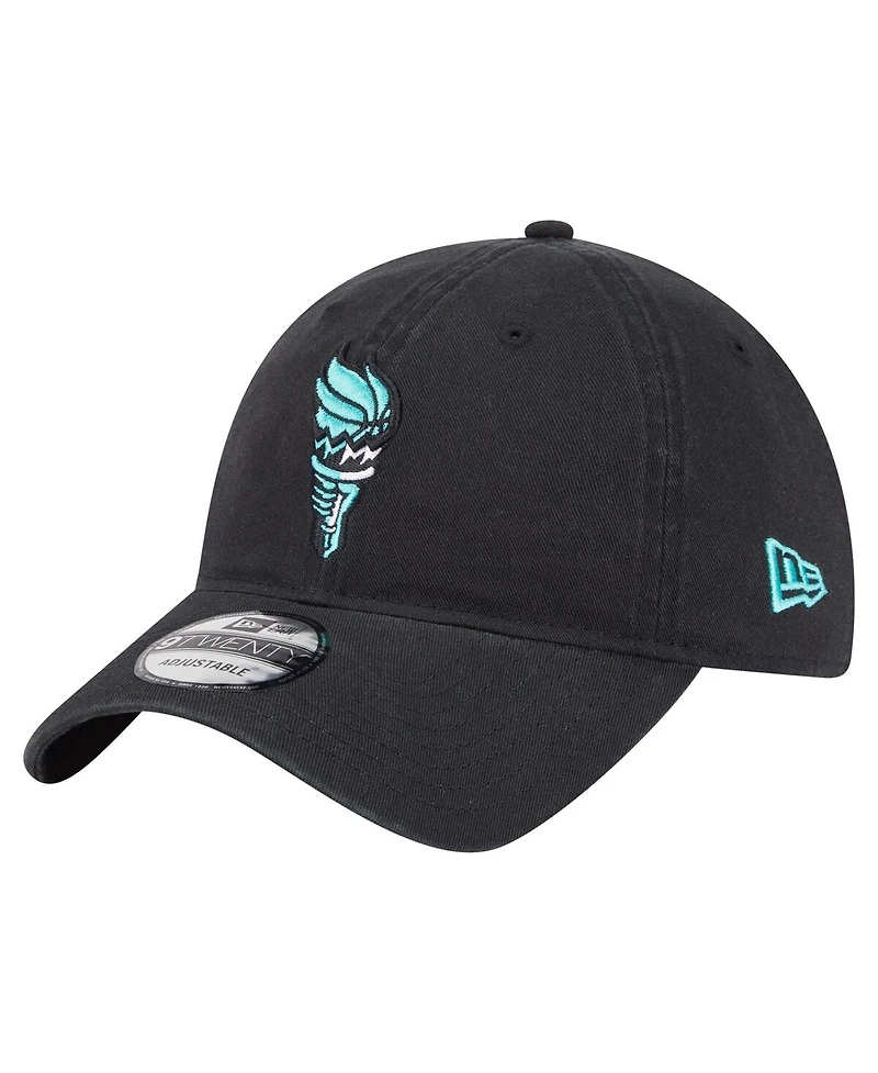 New Era Men's and Women's Black New York Liberty Core Alt Logo 9TWENTY Adjustable Hat