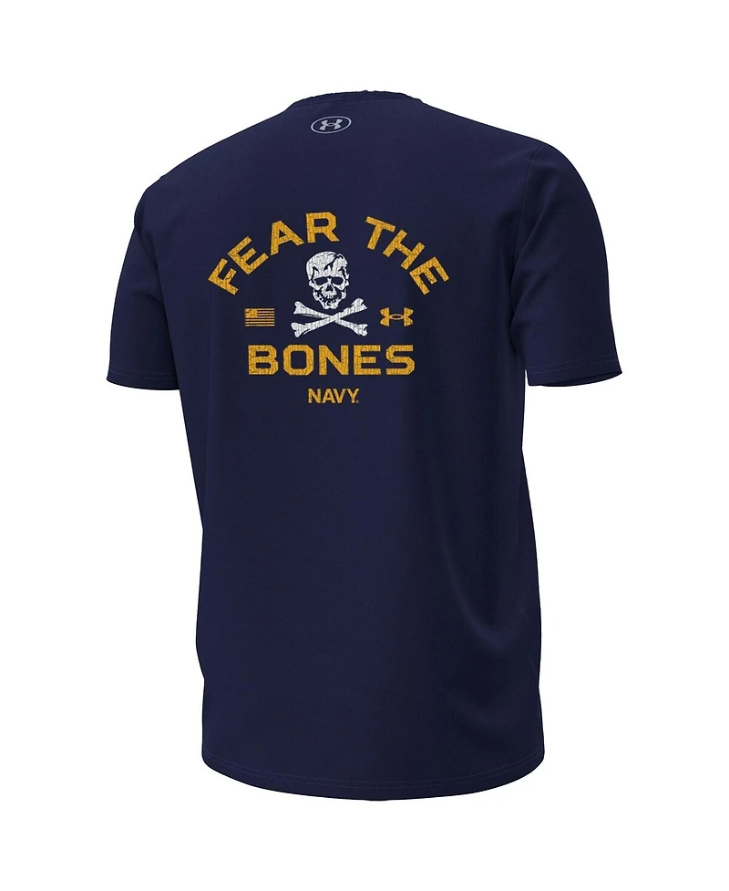 Under Armour Men's Navy Midshipmen Distressed Jolly Rogers T-Shirt