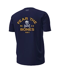 Under Armour Men's Navy Midshipmen Distressed Jolly Rogers T-Shirt