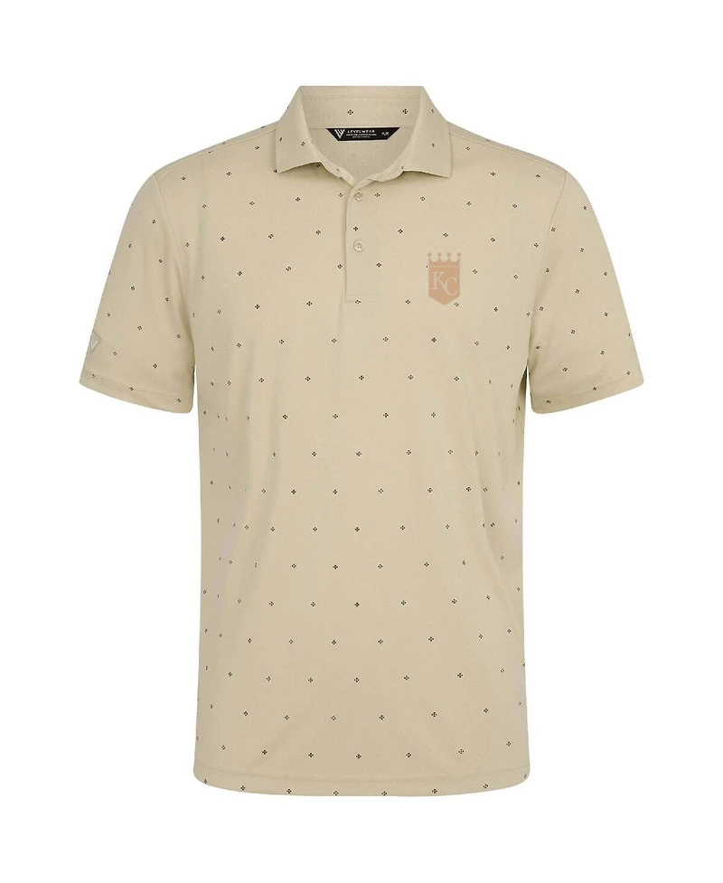 LevelWear Men's Cream Kansas City Royals Vision Polo Shirt