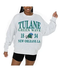 Gameday Couture Women's Ash Tulane Green Wave Premium Fleece Pullover Sweatshirt