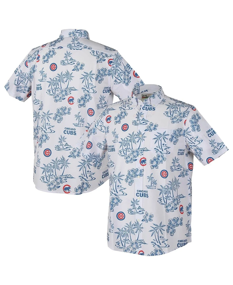 Reyn Spooner Men's White Chicago Cubs Kekai Performance Button-Up Shirt