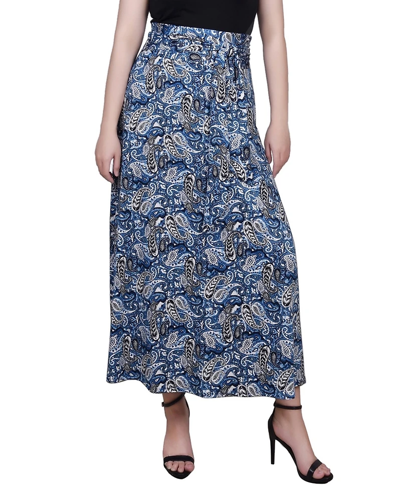 Ny Collection Petite Maxi Skirt with Sash Waist Tie