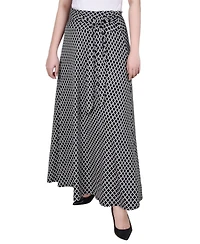 Ny Collection Petite Maxi Skirt with Sash Waist Tie