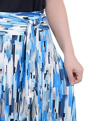 Ny Collection Petite Maxi Skirt with Sash Waist Tie