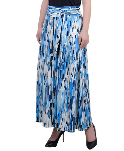 Ny Collection Petite Maxi Skirt with Sash Waist Tie