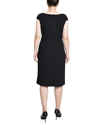 Ny Collection Petite Cap Sleeve Exposed Zipper Dress