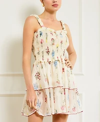 Line & Dot Women's Fiori Floral-Embroidered Smocked Dress