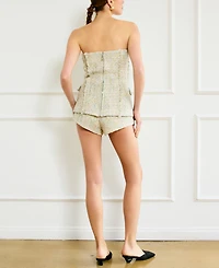 Line & Dot Women's Clover Tweed High-Rise Shorts