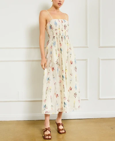 Line & Dot Women's Fiori Floral-Embroidered Maxi Dress