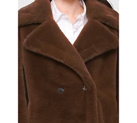 Avec Les Filles Women's Notched-Collar Faux-Fur Coat