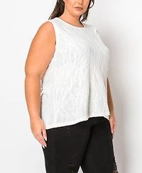 Coin 1804 Plus Spiral Wave Texture Strappy Back Tank Top