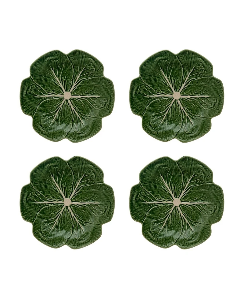 Bordallo Pinheiro Cabbage Dinner Plates, Set of 4