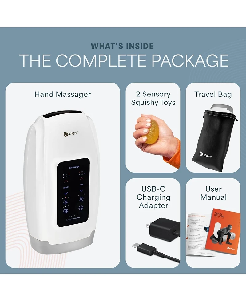 LifePro Legra Hand Massager with Heat & Compression – Finger, Wrist & Palm Relief with 5 Modes – Pressure Point Therapy for Sensitive Ha