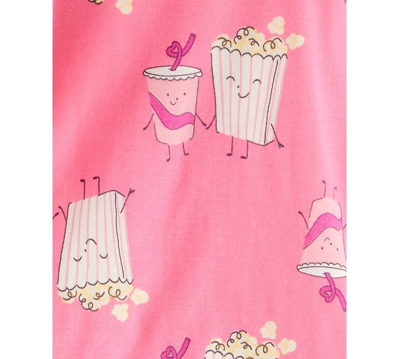 Carter's Toddler Girls Movie Night Snug-Fit Cotton Pajamas, 4 Piece Set