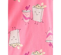 Carter's Toddler Girls Movie Night Snug-Fit Cotton Pajamas, 4 Piece Set
