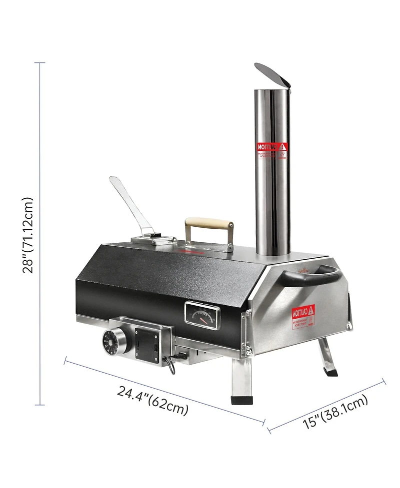 Mondawe 12" Outdoor Premium Stainless Steel Pizza Oven,Portable Automatic Rotatable Multi-Oven