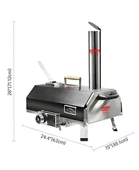 Mondawe 12" Outdoor Premium Stainless Steel Pizza Oven,Portable Automatic Rotatable Multi-Oven