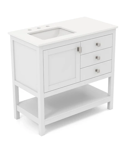 Freestanding Bathroom Vanity Unit with Basin Floor Storage Cabinet