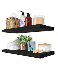 Sorbus 2 Pack 24" Solid Wood Floating Shelves - for Bathroom Decor, Books, Bedroom & Living Room