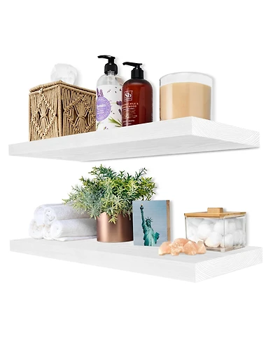 Sorbus 2 Pack 24" Solid Wood Floating Shelves - for Bathroom Decor, Books, Bedroom & Living Room