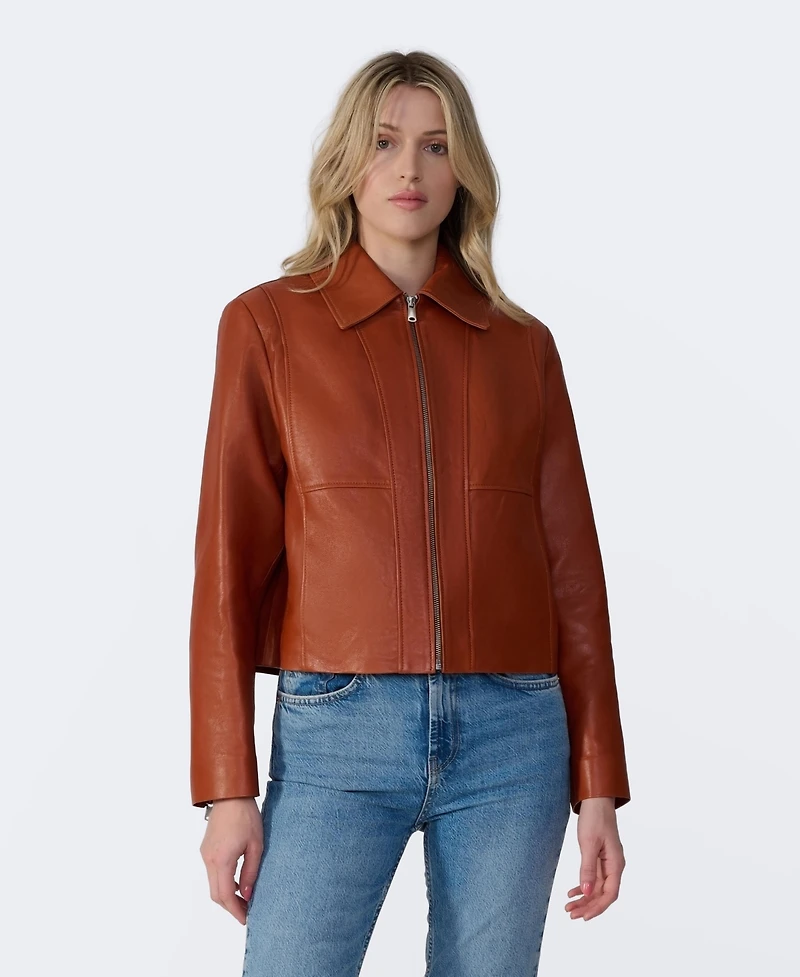Furniq Uk Women's Classic Leather Jacket