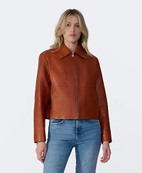 Furniq Uk Women's Classic Leather Jacket