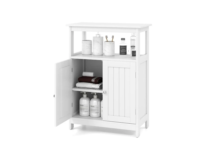Slickblue Bathroom Floor Cabinet Freestanding Storage Organizer with Open Compartment