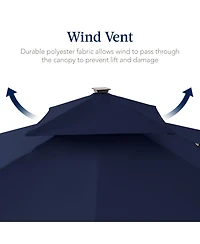 Best Choice Products 12x12ft 2-Tier Square Outdoor Solar Led Cantilever Umbrella w/ 360-Rotating Base –