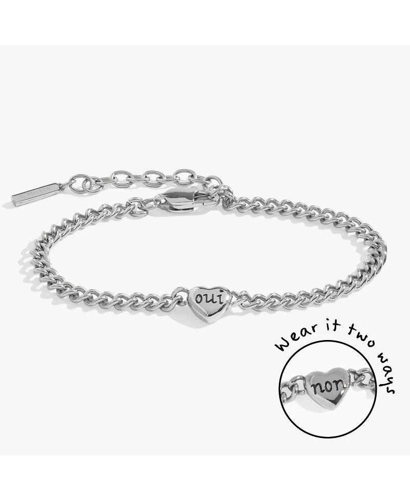 Alex and Ani Oui Non Heart Inline Bracelet