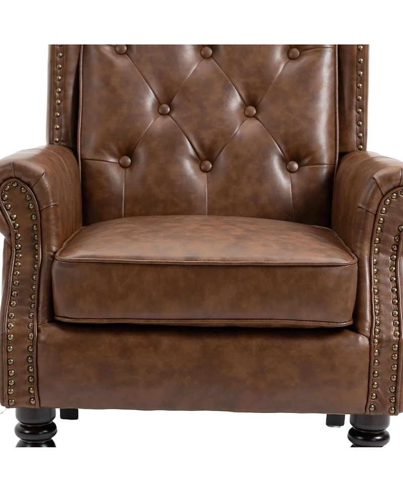 Mondawe Wood Frame Armchair, Modern Accent Chair Lounge For Living Room