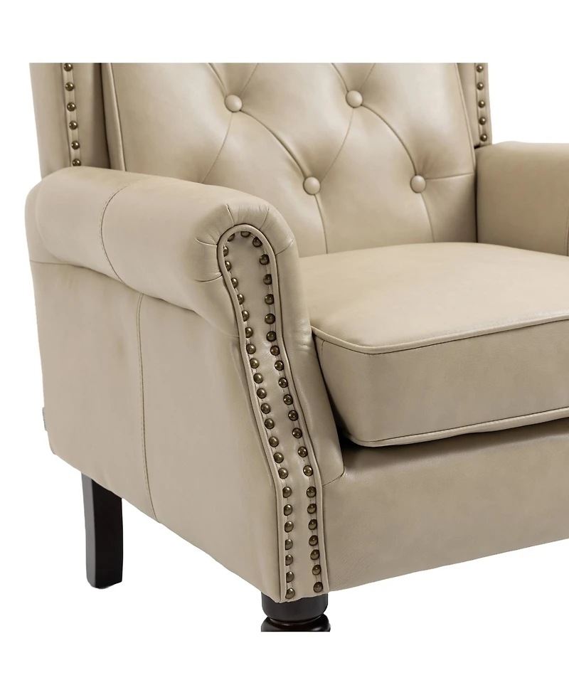 Mondawe Wood Frame Armchair, Modern Accent Chair Lounge For Living Room