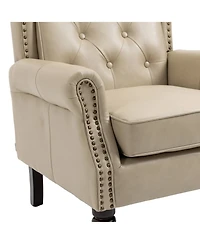 Mondawe Wood Frame Armchair, Modern Accent Chair Lounge For Living Room