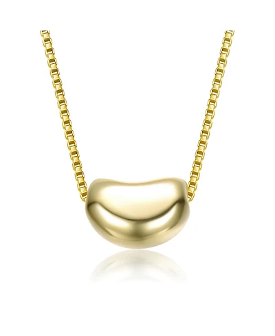 Genevive 14K Gold Plated Bean Shaped Pendant Necklace