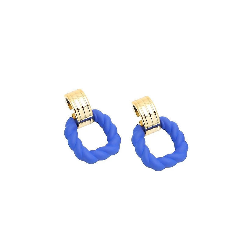 Sohi Women's Blue Rope Drop Earrings