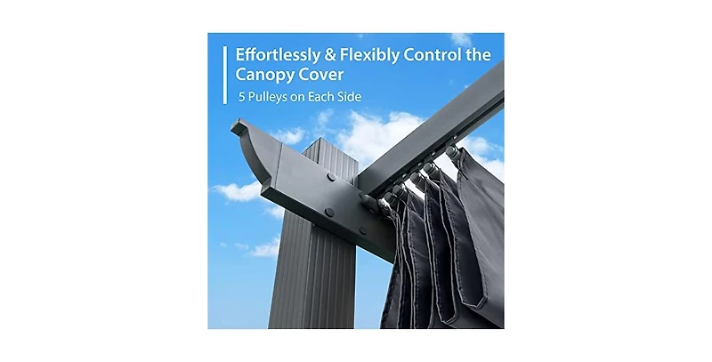 10 x 13 Feet Outdoor Aluminum Retractable Pergola Canopy Shelter
