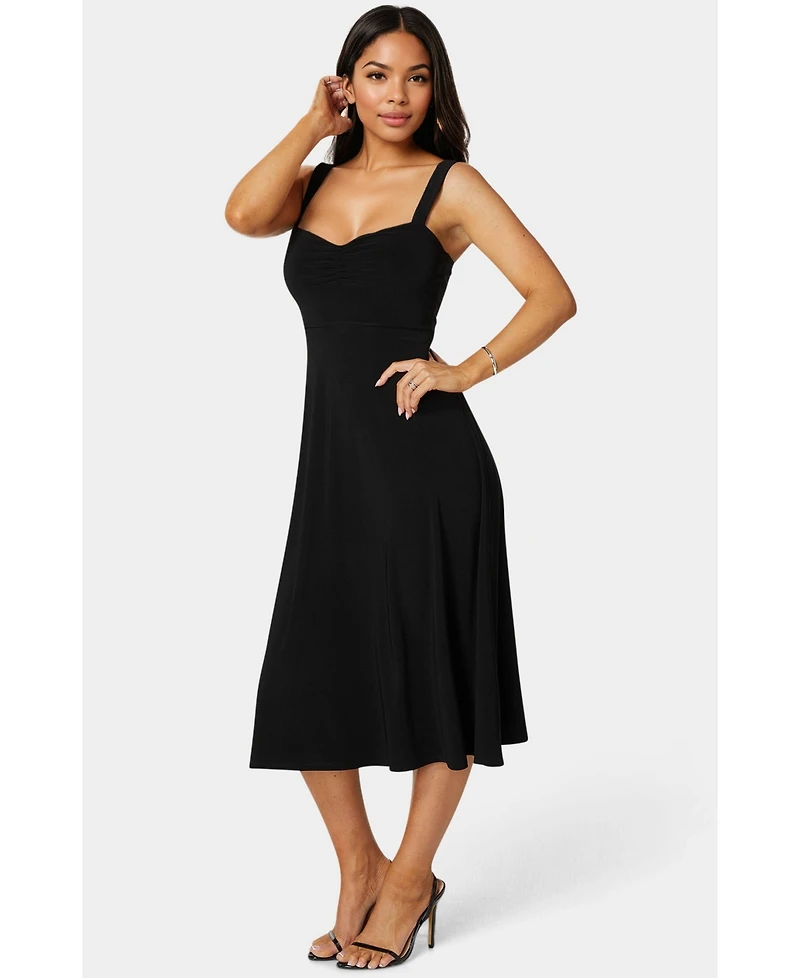 Bebe Women's Sweetheart Fit and Flare Midi Dress